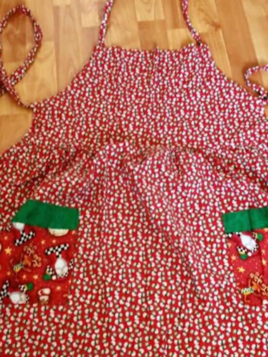 Handcrafted Dresses & Skirts - Christmas Apron Handcrafted Snowman